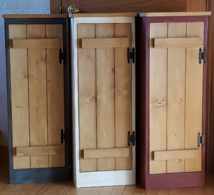 スリムキャビネット(アンティークホワイト)カントリー家具工房Barn